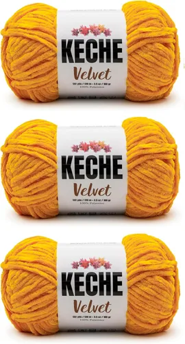 Miniatura 138 de Keche Hilo de terciopelo para ganchillo, manta de felpilla suave, voluminosa, hilo amigurumi, 3.53 oz (132 yardas), color azul bebé