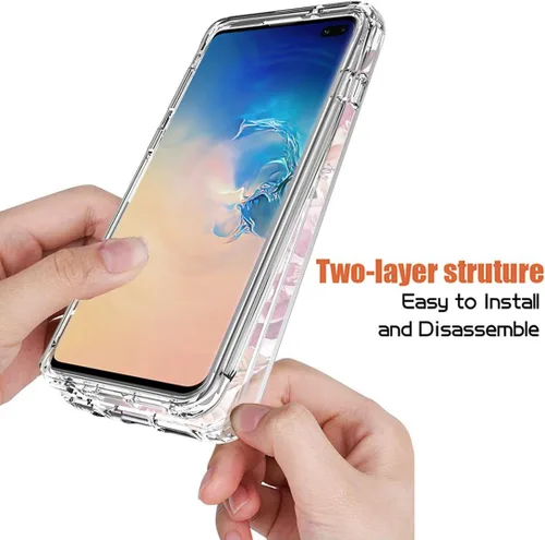Miniatura 4 de Funda para Samsung Galaxy S10 Plus, diseño de flores moradas, a prueba de golpes, funda protectora de cuerpo completo con protector de pantalla