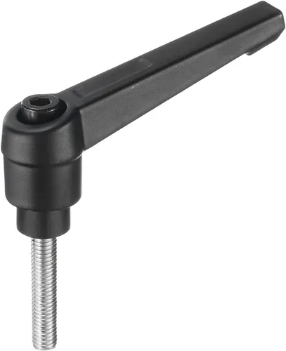 Miniatura 50 de uxcell Manija de palanca de sujeción ajustable M5 x 0.787 in óxido negro métrico acero al carbono macho roscado perillas de mano con botón