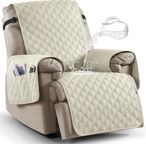 Miniatura 26 de Ruaozz Funda para Silla Reclinable 100% Impermeable Antideslizante de Tamaño Grande Funda Reclinable para Silla Reclinable Grande Funda de Asiento