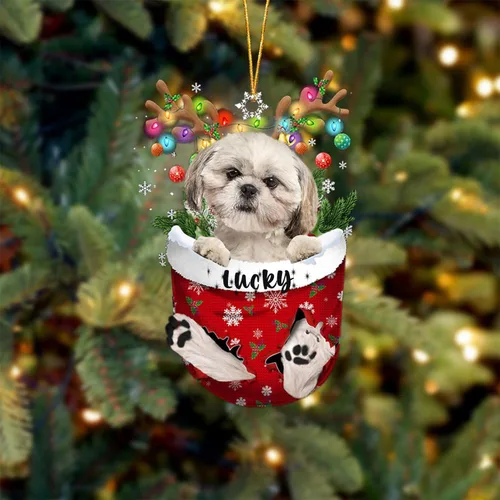 Miniatura 141 de Adorno de Navidad personalizado para perro Airedale Terrier en bolsillo de nieve, adorno para árbol de Navidad, idea de regalo para amantes