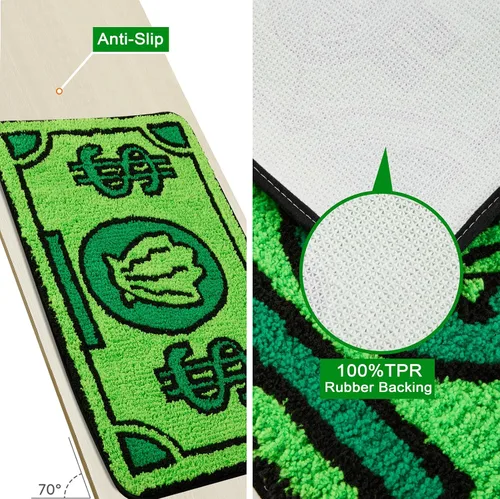 Miniatura 5 de RoomTalks Linda alfombra de dinero de 3 x 5 pulgadas, divertida, pequeña, para dormitorio de niñas, niños, baño, cocina, dormitorio, antideslizante
