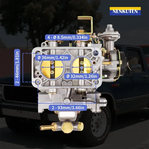 Miniatura 2 de NENKUTEN Nuevo Carburador 2 Barriles para Weber 32/36 DGV DGEV Estrangulador eléctrico 32x36 para Toyota Pickup Celica Corona 20R 22R Holley Mazda