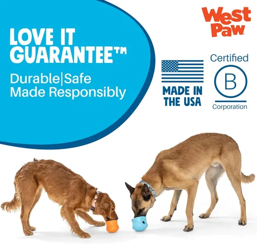 Miniatura 7 de WEST PAW Toppl Stopper - Paquete de 2 tapones en azul aguamarina, diseñado para el enriquecimiento de perros, accesorio que se adapta a todos