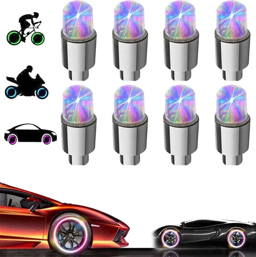 Miniatura 12 de 20 Pack de tapas de válvula de luz LED para neumáticos de coche, ruedas y conjuntos, luces de neumáticos de bicicleta, motocicleta, luz de válvula