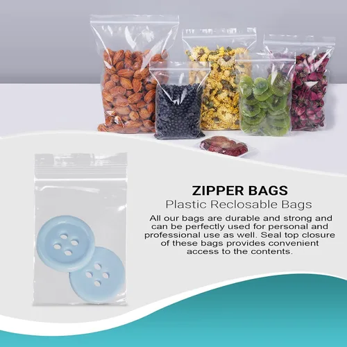 Miniatura 6 de APQ - Bolsas de plástico transparente con cierre de cremallera, 2 x 3 pulgadas. Paquete de 1000 bolsas de plástico con cierre de cremallera. Bolsas