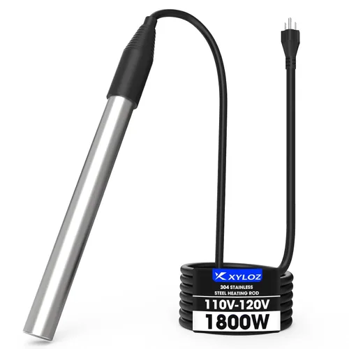Calentador de agua de inmersión de 1800W, calentador de piscina eléctrico totalmente sumergible, calentador de bañera de acero inoxidable de