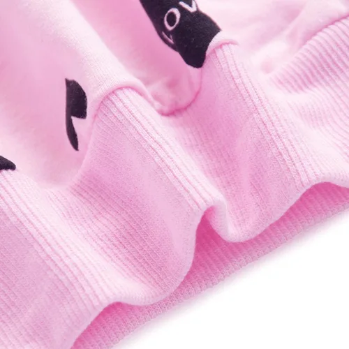 Miniatura 4 de DDSOL Conjunto de ropa para niñas pequeñas, sudadera con estampado de corazón + pantalones largos, conjunto de 2 piezas para bebés y niños pequeños