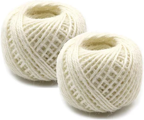Miniatura 30 de Cuerda de yute verde de 54 yardas/rollo de 0.079 pulgadas, cuerda de cáñamo, cuerda gruesa fuerte, envoltura de cuerda gruesa, boda, manualidades