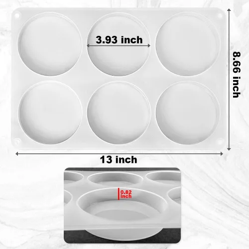 Miniatura 2 de RESINWORLD Moldes de posavasos redondos profundos de 6 cavidades, moldes de silicona de 4 pulgadas para resina epoxi, moldes de resina de posavasos