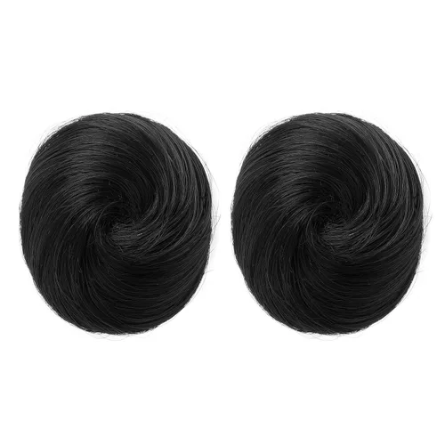 Miniatura 7 de REECHO Piezas de cabello Space Bun, 2 extensiones de moño mini con clip de pinza en extensiones de moño falsas de orejas de gato y desordenadas