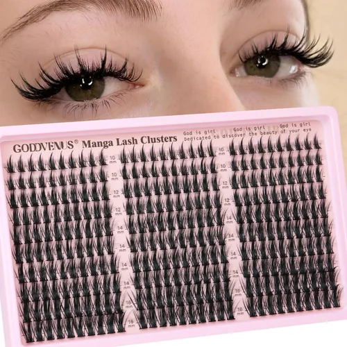 Miniatura 15 de Goddvenus BUNNY - Kit de racimos de pestañas de manga natural, extensiones de pestañas en racimo de hadas, extensiones de pestañas individuales, kit