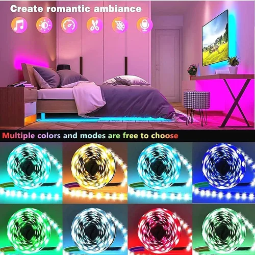 Miniatura 5 de Tenmiro - Tira de luces LED de 50 pies, tira de luces LED inteligente con sincronización de música, cambio de color, control de aplicación y control