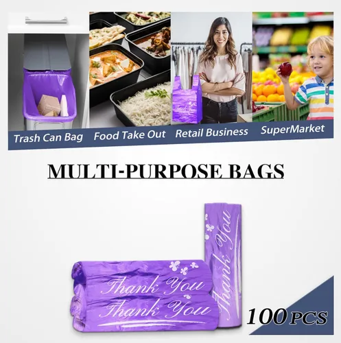 Miniatura 6 de YoYoRain Gracias bolsos, bolsas de camiseta, bolsas de plástico perfumadas coloridas con asas, bolsa de compras de comestibles, bolsa
