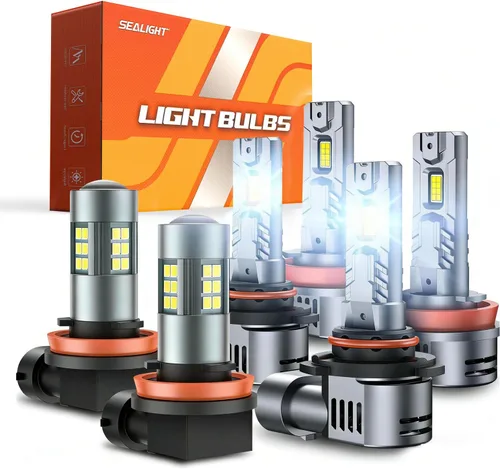 Miniatura 9 de SEALIGHT Bombillas LED antiniebla 9145 H10 Bule, 13,000 LM 6500K blanco frío H10, tamaño 1:1 9040 9140 9145 bombillas LED antiniebla