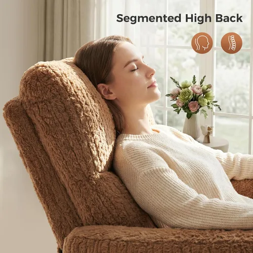 Miniatura 8 de HUSFU Silla reclinable giratoria eléctrica, silla mecedora para habitación del bebé para adultos con luz nocturna y puertos USB y tipo C, cómodas