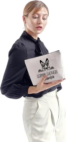 Miniatura 6 de ZJXHPO Pastor alemán dueño de perro regalo divertido pastor mamá bolsa de cosméticos cremallera accesorio bolsa, Pastor Mama, No