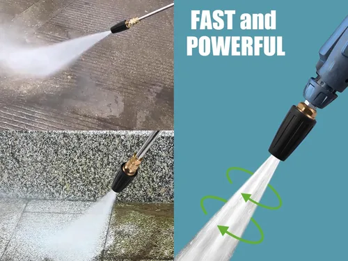 Miniatura 5 de Boquilla Turbo Lavadora a Presión 4000 PSI Máxima Boquilla de Lavadora a Presión Giratoria con Puntas de 1/4" de Conexión Rápida para Limpieza