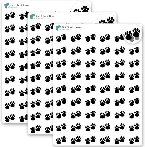 Miniatura 11 de Paw - Calcomanías para planificador de mascotas, 54 láminas doradas (1/2 pulgadas), recordatorio de medicamentos para el cuidado de perros y gatos