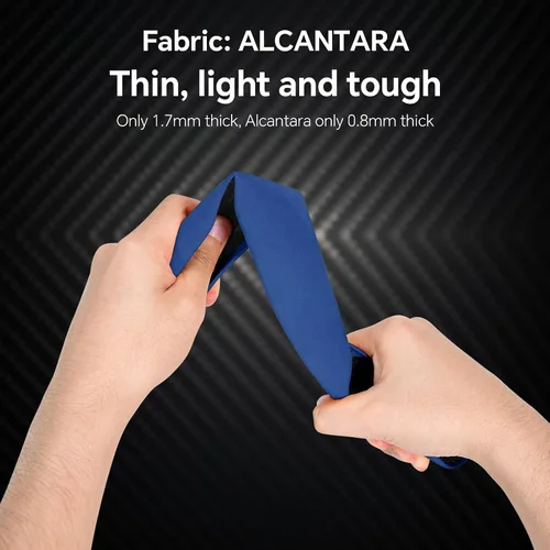 Miniatura 3 de Funda para volante de Alcantara de 2 piezas - Diseño deportivo dividido para volantes en forma de D y O, Tacto suave · Agarre antideslizante · Azul