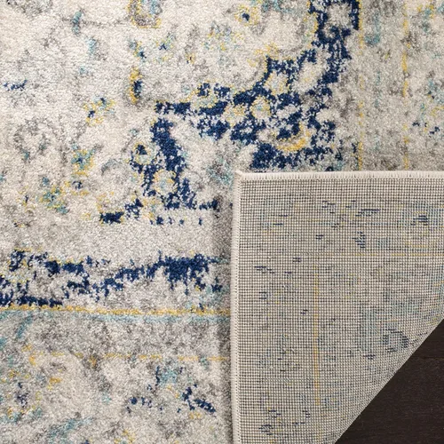 SAFAVIEH Madison Collection - Alfombra decorativa de 2 pies 3 pulgadas x 3 pies 11 pulgadas, color marfil y azul, diseño de medallón bohemio, no