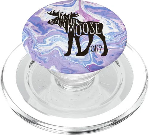 Miniatura 8 de Moose Popsocket azul blanco morado mármol camping regalos – PopSockets agarre y soporte para teléfonos y tabletas