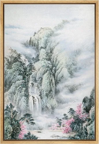 Miniatura 14 de NWT Impresión en lienzo enmarcado para pared, acuarela, grullas, pájaros volando, naturaleza salvaje, ilustraciones de arte moderno decorativo
