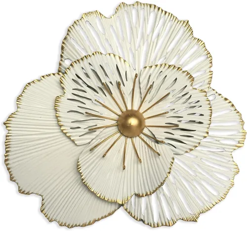 Miniatura 9 de Decoración de pared de flores de metal de 10 pulgadas, escultura floral rústica moderna, colgante de pared de hierro envejecido, decoración