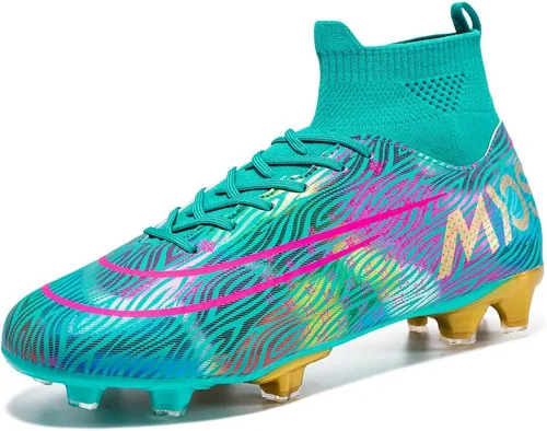 Miniatura 2 de JIEBUNIAO Botas de fútbol para hombre, tacos profesionales, zapatos de césped para mujer, tenis de entrenamiento de fútbol atlético para niños