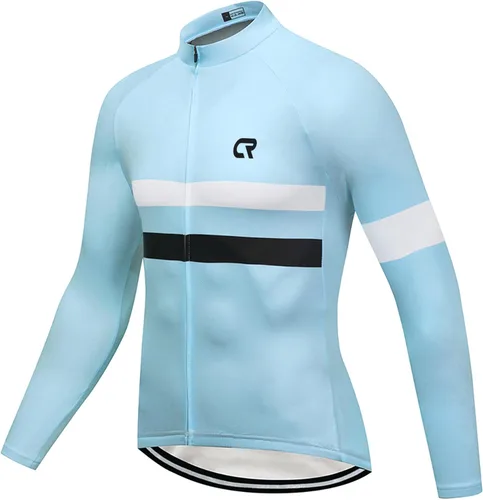 Coconut Ropamo CR - Camiseta de ciclismo de manga larga para hombre con 3+1 bolsillos con cremallera, ropa de ciclismo de secado rápido transpirable