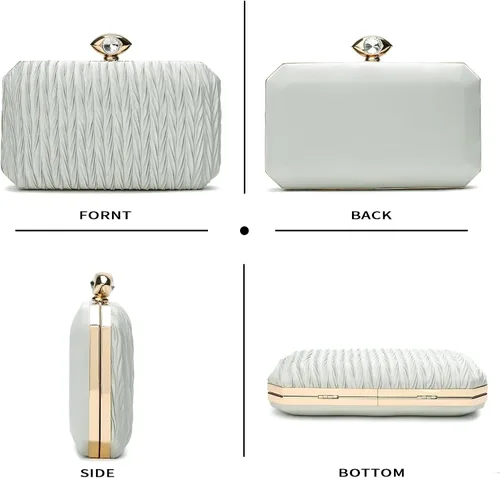 Miniatura 2 de Bolso de noche de satén para mujer, bolso de mano, bolso cruzado para fiesta, baile de graduación, boda