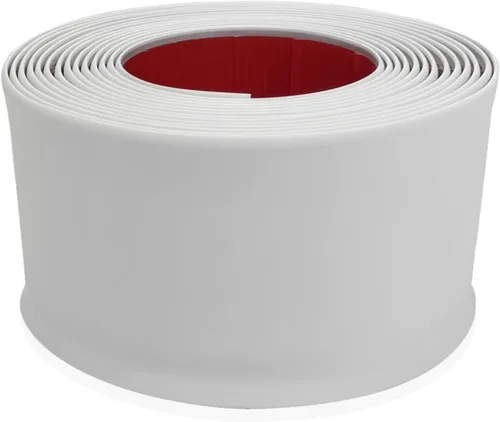 PRO FLEX Borde de vinilo flexible de 4 pulgadas a 40 pies de color gris claro con fuerte adhesivo para despegar y pegar, base de suelo fácil de