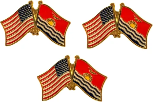 Miniatura 61 de 3 Pines de solapa con banderas de Estados Unidos y países internacionales, paquete de 3 pines dobles con diseño de banderas de Estados Unidos