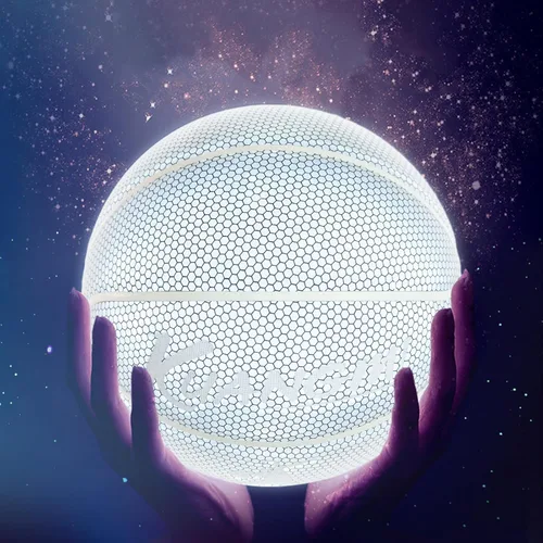 Miniatura 7 de Kuangmi Baloncesto reflectante brillante holográfico luminoso para juego nocturno, canasta iluminada, tamaño oficial 7 29.5 pulgadas