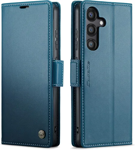 Miniatura 25 de QLTYPRI Funda tipo cartera para Samsung Galaxy S22 Ultra, funda magnética de piel sintética de alta calidad con bloqueo RFID, ranuras para tarjetas