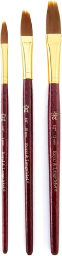 Miniatura 2 de Royal & Langnickel RSET-9140 Zip N' Close Oro Taklon Filbert Peine Set de 3 piezas