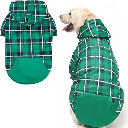Miniatura 31 de EXPAWLORER - Sudadera con capucha para perro, estilo británico, suave y cálido con agujero para la correa, para clima frío, abrigo de invierno