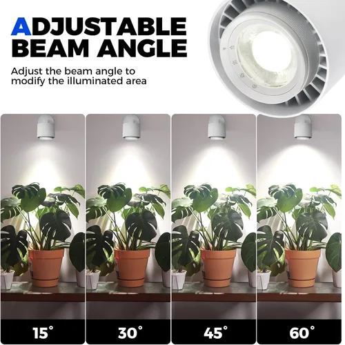 Miniatura 6 de Barrina TR40a - Luz de cultivo de pista para plantas de interior, bombillas de cultivo montadas en pared de 40 W con ángulo de haz ajustable