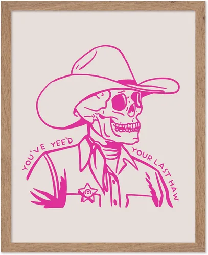 Miniatura 40 de Poster Master Póster retro de vaquera rosa con texto en inglés "Raise Hell", diseño de pared occidental, regalo para hombres y mujeres, decoración