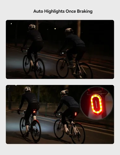 Miniatura 4 de iGPSPORT SR Mini Luz de Radar para Bicicleta, Distancia de Monitoreo 160M, Vida de Batería 20H, Luz Trasera de Freno Intermitente Impermeable