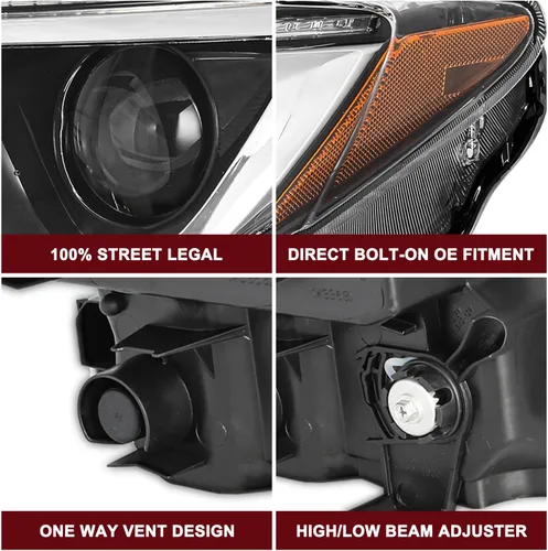 Miniatura 7 de JSBOYAT Conjunto de faros halógenos de repuesto para faros delanteros Toyota RAV4 2016 2017 2018. No compatible con modelo LED. Estilo OE. Lado