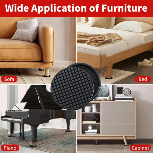 Miniatura 6 de Ezprotekt Almohadillas Antideslizantes para Muebles, 8 Piezas de 2" Copas de Ruedas de Goma, Posavasos Antideslizantes para Muebles en Pisos