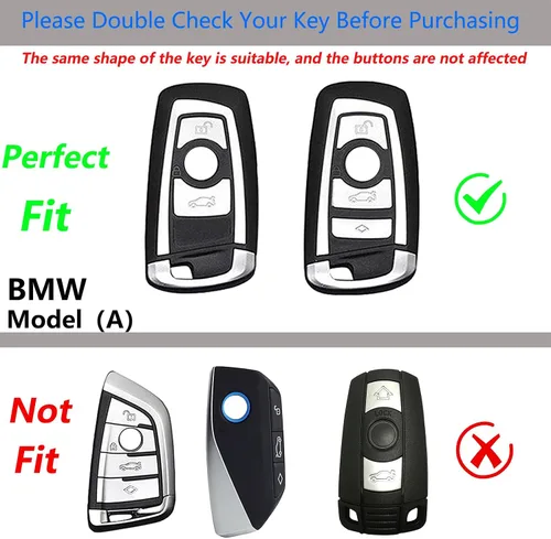 Miniatura 2 de Funda para llavero BMW con llavero, fibra de carbono real, protección de aleación de zinc, compatible con BMW 1 3 4 5 6 7 Series X1 X3 X4 M5 M6 GT3