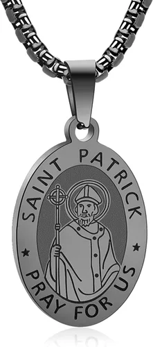 Miniatura 21 de Collar de patrón de santo, San Miguel/Virgen María/Rafael/Judá/Cristóbal/Benedicto/José/Patricio/Francisco/Florián/Tomás/Antonio, acero inoxidable