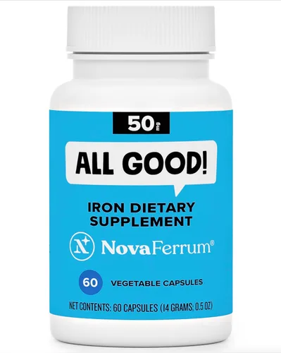 Miniatura 7 de NovaFerrum All Good Suplementos de hierro en cápsulas para adultos Anemia 50 mg de hierro 90 porciones Sin azúcar Vegano Sin gluten