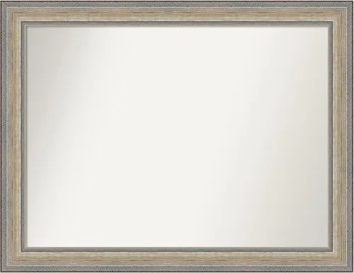 Miniatura 292 de Amanti Art Espejo de baño plateado para sobre fregadero, 28 x 47 pulgadas, espejo rectangular de plata imperial, marco de madera tradicional de gran