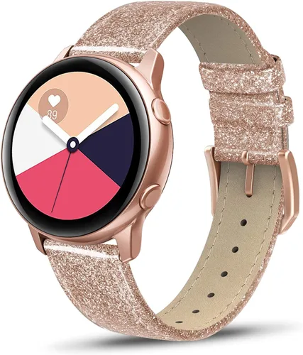 Correa de piel compatible con Samsung Galaxy Watch 3 de 41 mm / Galaxy Watch Active de 40 mm / Active 2 44mm / Galaxy Watch de 42 mm, 20 mm de piel