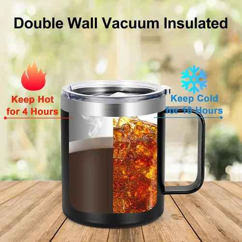 Miniatura 2 de Lifecapido Regalos de campamento para hombres, taza de café aislada King Of The Camper de 12 onzas, regalo de cumpleaños, regalo de Navidad, regalos