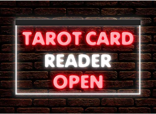Miniatura 15 de 180087 Lector de cartas de tarot psíquico abierto tienda decoración ventana pantalla LED luz neón letrero (12 x 8 pulgadas, verde)