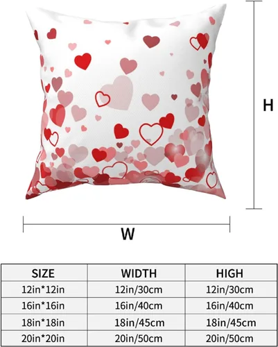 Miniatura 4 de Juego de 2 fundas de almohada de corazón para el día de San Valentín, fundas de almohada de corazones de amor de 18 x 18 pulgadas, funda de almohada